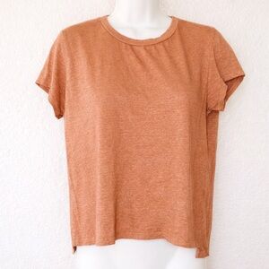 Velvet by Graham & Spencer Linen T-Shirt in Cinnamon Brown